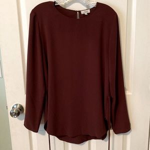 Wilfred burgundy tie-back top.